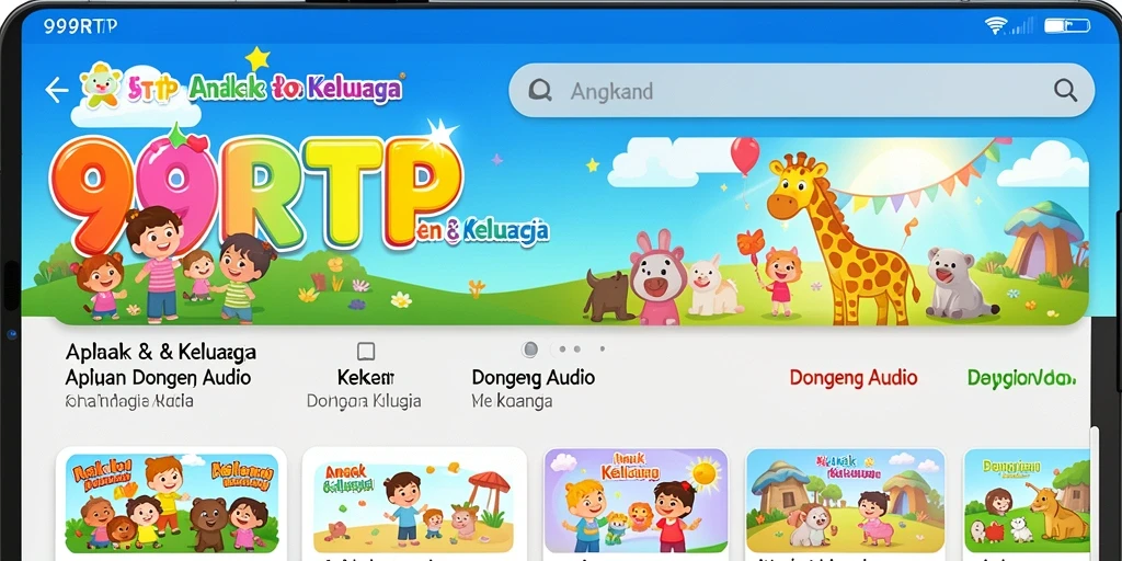 Tampilan antarmuka aplikasi 99RTP yang ramah pengguna untuk anak-anak.