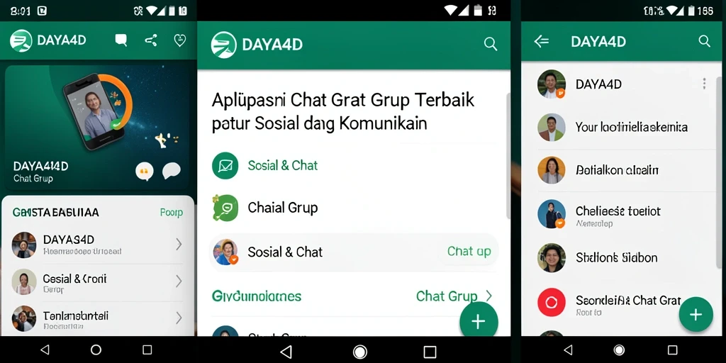 Antarmuka bersih dan intuitif dari aplikasi Chat Grup DAYA4D.