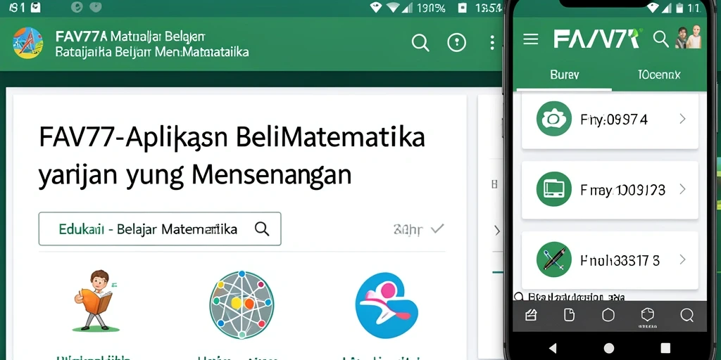 Antarmuka aplikasi FAV77 yang menarik untuk belajar matematika.