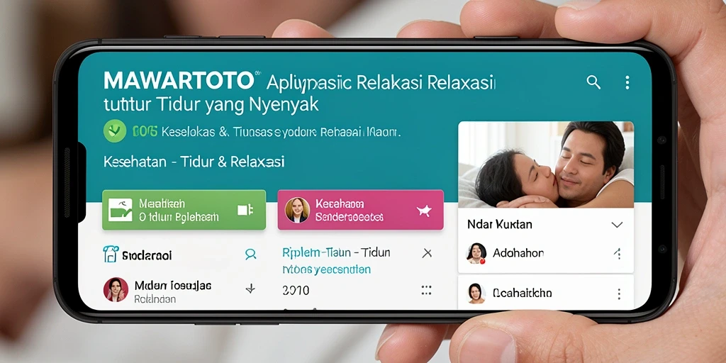 Tampilan antarmuka aplikasi tidur yang menenangkan dan user-friendly.