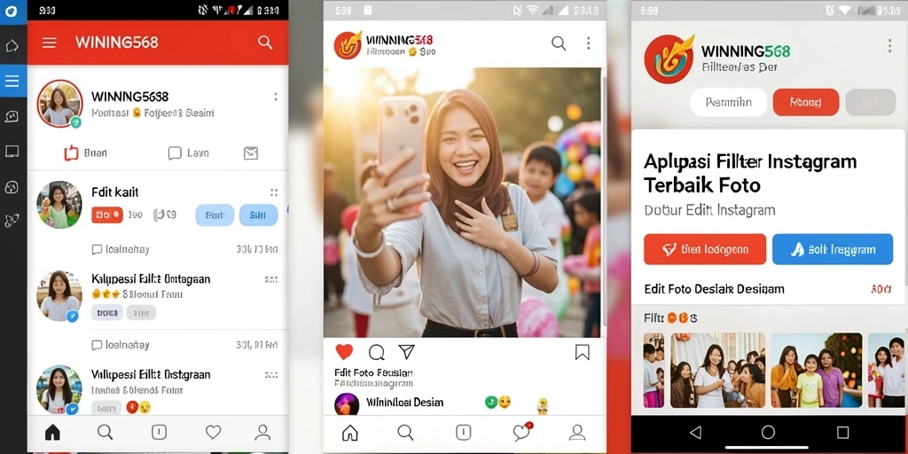 Tampilan antarmuka WINNING568 yang modern dan intuitif saat pengeditan foto.